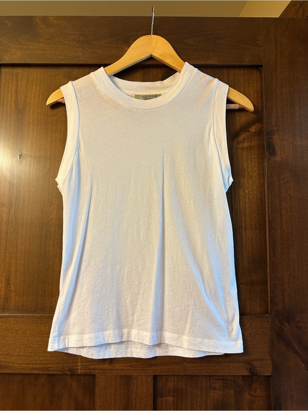 All Saints White Crewneck Sleeveless Tank